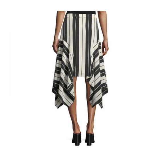 Joie Black and Cream Striped Silk Skirt - Picture 2 of 7